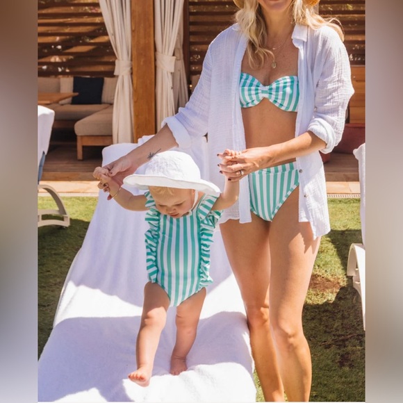 NEW! Kenny Flowers Kiddy Flowers The Lanai Ruffle One Piece UPF 50+ Girls SZ 10 - Picture 4 of 13